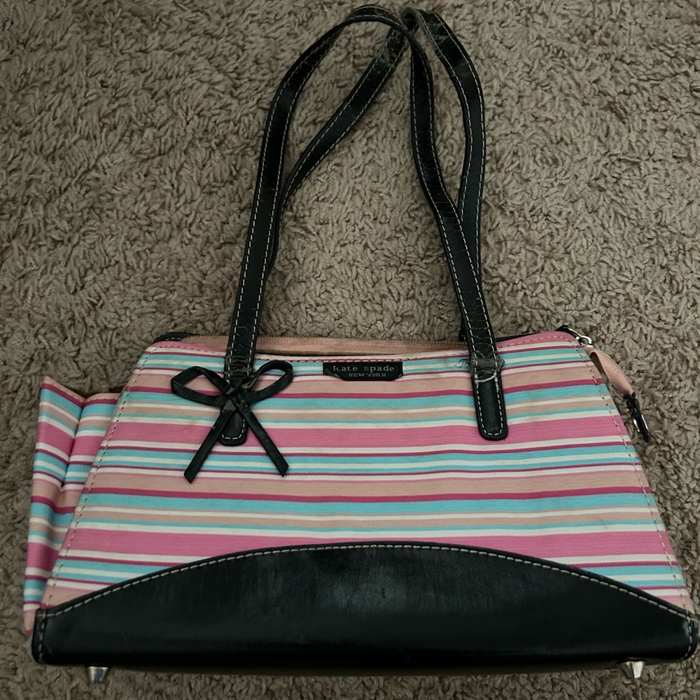 Kate Spade New York Striped Pink and Black Women's Purse/Bag